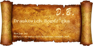 Draskovich Bogárka névjegykártya